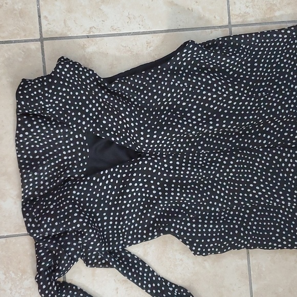 American Living Black White Polka-dot Dress Sleeveless Adjustable Neck String s4 - Picture 7 of 11